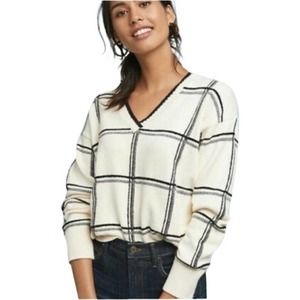 Moth Anthropologie Intarsia Windowpane 